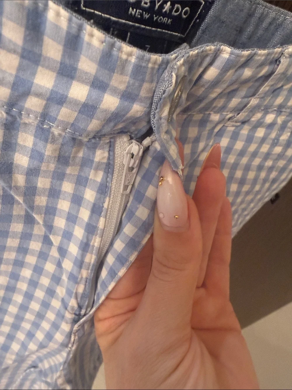 Toobydoo Light Blue and White Gingham Kids Shorts